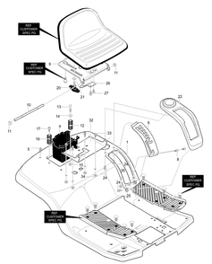 Rear Chassis Assembly Diagram and Parts List for 42581X58A 2001 Briggs and Stratton Lawn Tractor